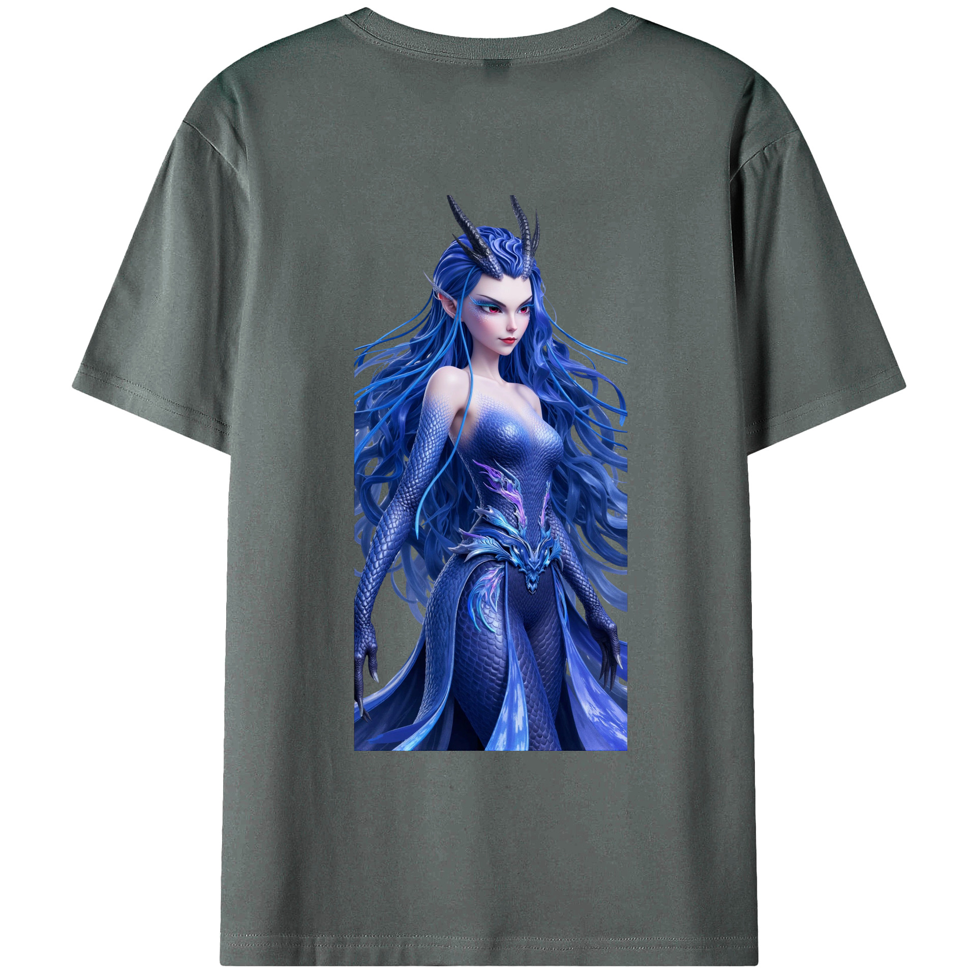 （画像用） Ne Zha 2 ナタ 魔童の大暴れ 綿100％ メンズ半袖Tシャツ（バックプリント） 通気性